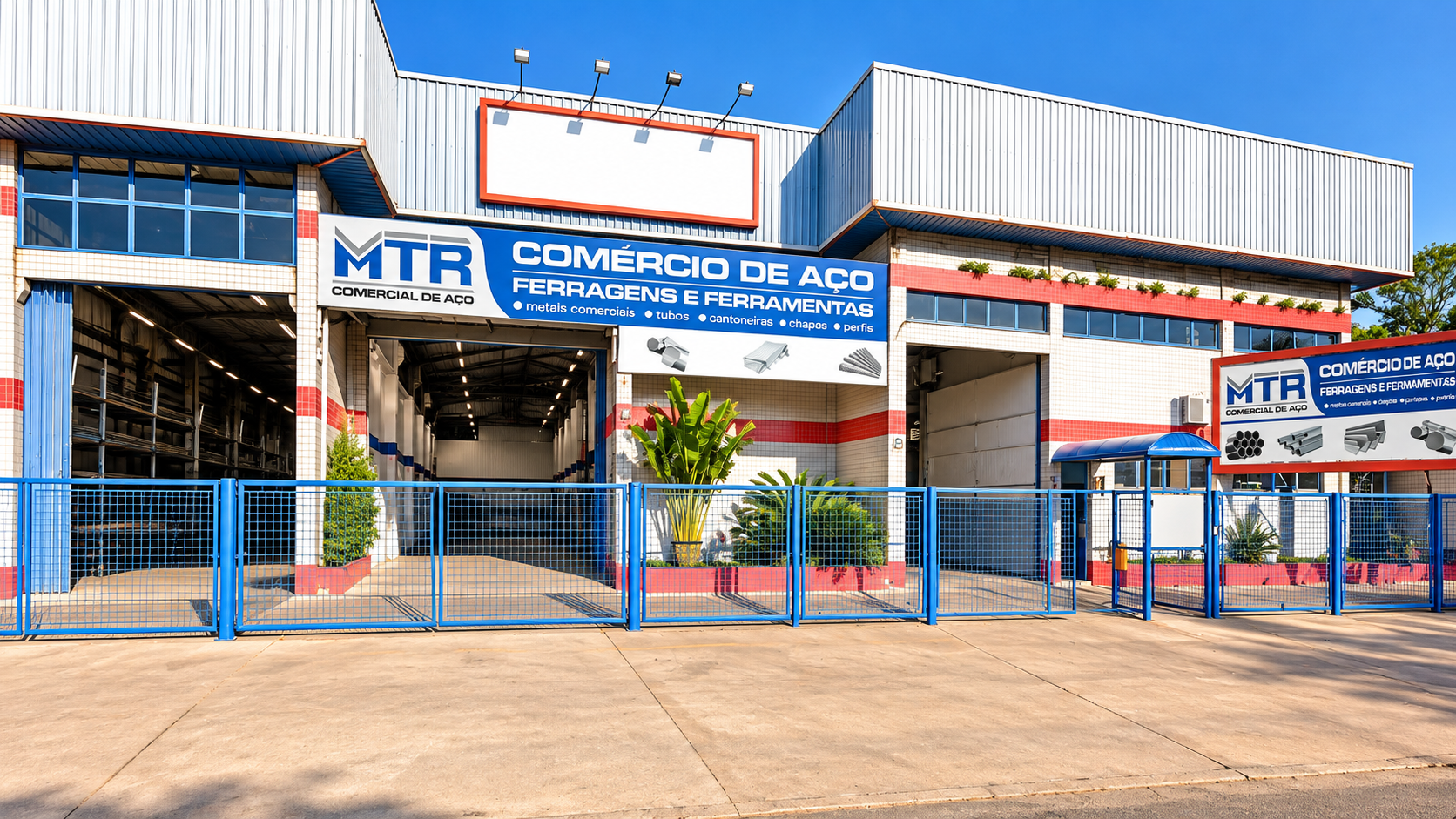 Fachada da MTR Comercial de Aço